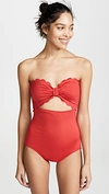 KATE SPADE SCALLOPED CUTOUT ONE PIECE SWIMSUIT