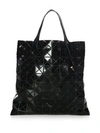 Bao Bao Issey Miyake Prism Basic Metallic Faux Leather Tote In Black