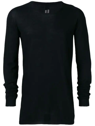 Rick Owens Long Length Sweatshirt In Black