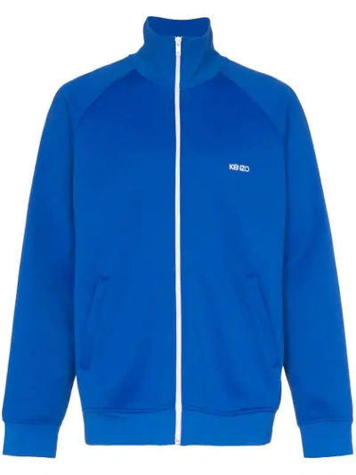 Kenzo Stand Collar Track Jacket In Blue