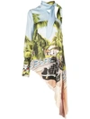MONSE SCENIC PRINT ONE SHOULDER TOP
