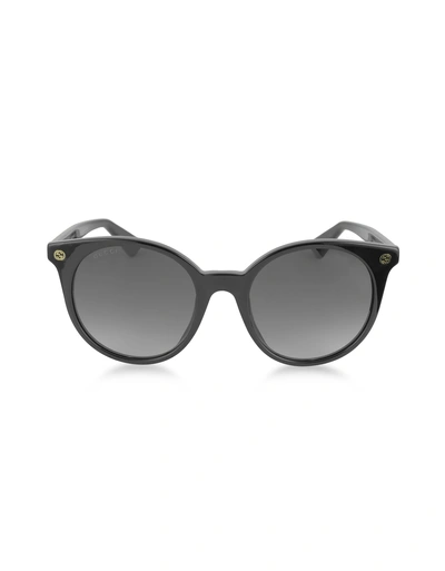 Gucci Designer Sunglasses Gg0091s Acetate Round Women's Sunglasses In Noir/ Noir Nuancé