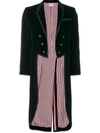 THOM BROWNE TONAL GROSGRAIN-TIPPED TAILCOAT IN VELVET