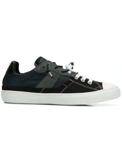Maison Margiela Contrast Lace-up Trainers In Black