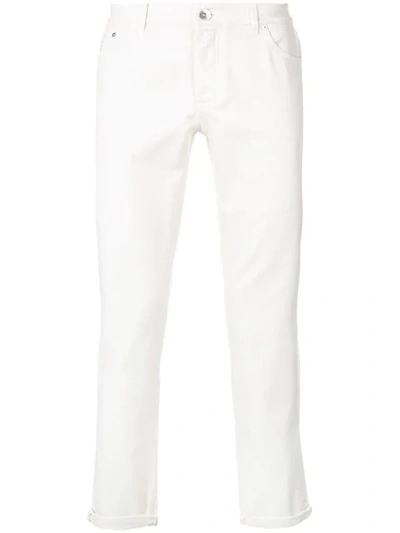 Brunello Cucinelli Classic Five-pockets Cotton-blend Jeans In White