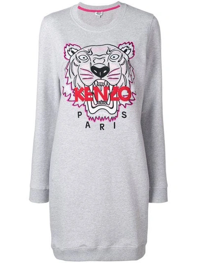 Kenzo Tiger Sweatshirt Dress - 灰色 In Grey