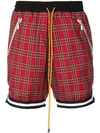 RHUDE TARTAN PRINT SHORTS