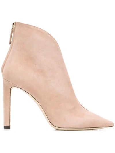 Jimmy Choo Bowie 100 Suede Ankle Boots In Pink