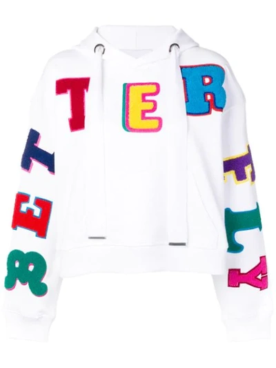 Mira Mikati Better Fly Embroidered Hoodie In White