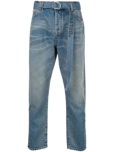 Off-white Bleached Belted Jeans - 蓝色 In Blue