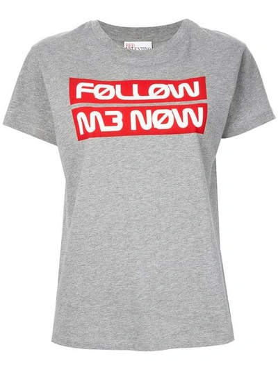 Red Valentino Follow Me Now印花t恤 - 灰色 In Grey