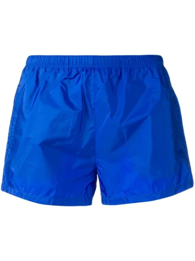 Prada Short Swim Shorts In Blue