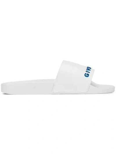 Givenchy Embroidered Logo Slides - 白色 In White