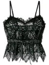 Sacai Lace Crop Cami Top In Black