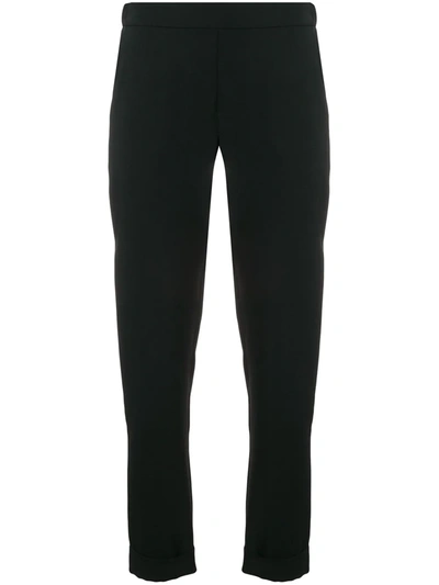 P.a.r.o.s.h Elasticated Straight Leg Trousers In Black