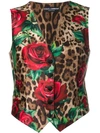 DOLCE & GABBANA ROSE LEOPARD PRINT WAISTCOAT