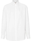 BURBERRY FLORAL EMBROIDERED COTTON DRESS SHIRT
