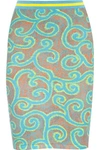 SIBLING Printed Stretch Cotton-Blend Skirt