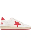 GOLDEN GOOSE BALL STAR DISTRESSED LEATHER SNEAKERS