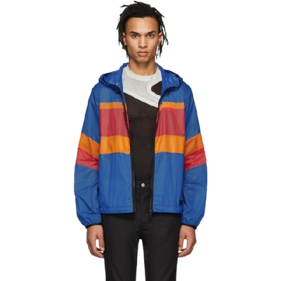 Moncler Genius 5 Moncler Craig Green Striped Ripstop Hooded Bomber Jacket In Blue