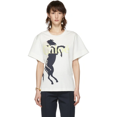 Chloé Chloe White Mercerised Horse T-shirt