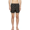 Neil Barrett Lightning Bolt Print Swim Shorts In Black