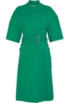 MARNI MARNI WOMAN BUTTON-DETAILED CUTOUT COTTON TRENCH COAT JADE,3074457345619736679