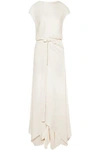 MARNI MARNI WOMAN DRAPED CREPE MAXI DRESS ECRU,3074457345619737288