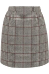 CARVEN CARVEN WOMAN PRINCE OF WALES CHECKED WOOL-BLEND MINI SKIRT GRAY,3074457345619818305