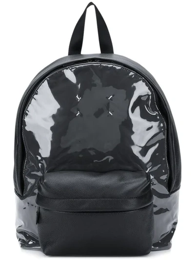 Maison Margiela Vynil Zipped Backpack In Black