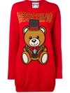 MOSCHINO MOSCHINO TEDDY CIRCUS KNITTED DRESS - RED