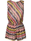 MISSONI MISSONI MARE OPEN BACK ZIG ZAG KNITTED PLAYSUIT - PINK