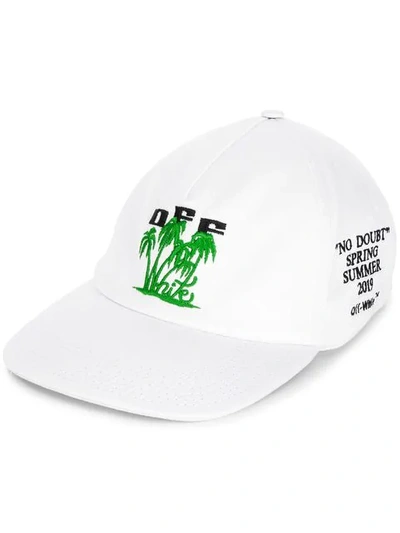 Off-white Island Embroidered Baseball Cap In White