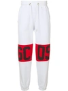 Gcds Logo Band Track Pants In 01 Bianco