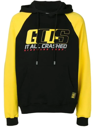 Gcds Logo Printed Hoodie In Black