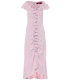 Sies Marjan Portia Ruffled Ruched Crepe Marocain Midi Dress In Pink