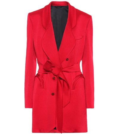 Blazé Milano Royal Delight Double-breasted Crepe Blazer In Red