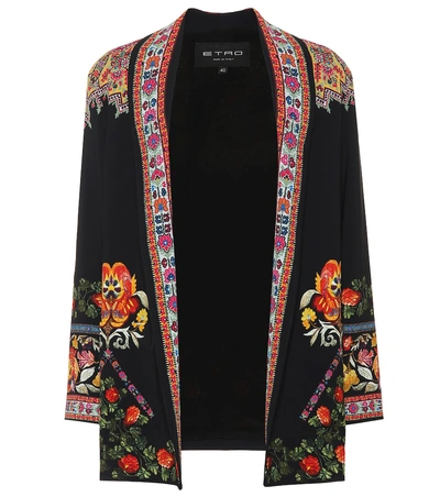 Etro Itadaki Paisley-print Open-front Jacket In Black Multi