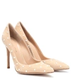 GIANVITO ROSSI REINE EMBELLISHED SUEDE PUMPS,P00365275