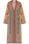ETRO CROCHET-TRIMMED PRINTED SILK-CHIFFON dressing gown
