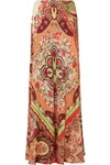 ETRO PRINTED SATIN-JACQUARD MAXI SKIRT