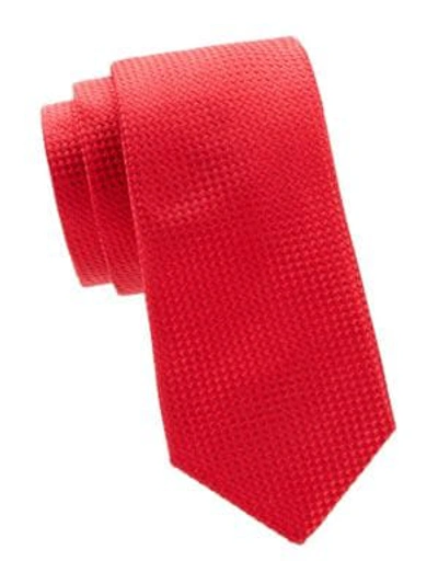 Ike Behar Neat Print Silk Tie In Red