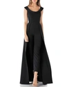 KAY UNGER SCOOP-NECK CAP-SLEEVE JUMPSUIT WITH SKIRT OVERLAY,PROD217270014