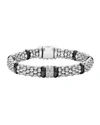 Lagos Black Caviar Diamond 2-link Bracelet In Black