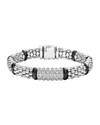 Lagos Sterling Silver Black Caviar Rope Bracelet With Diamonds & Black Ceramic In Black