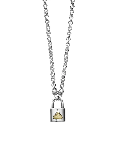 Lagos Sterling Silver & 18k Yellow Gold Beloved Lock Pendant Necklace, 18 In Gold/silver