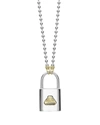 Lagos Beloved Large Lock Two-tone Pendant Necklace In Silver