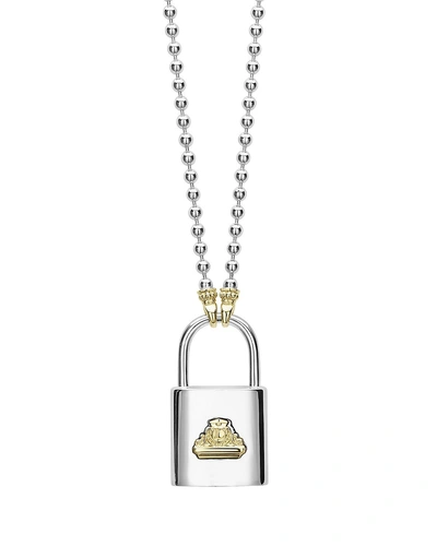 LAGOS BELOVED LOCK PENDANT NECKLACE W/ BALL CHAIN,PROD217530783