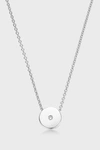 Monica Vinader Linear Solo Diamond Pendant Necklace In Silver