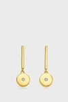 MONICA VINADER Linear Solo Drop Diamond Earrings,GP-EA-LDRD-DIA